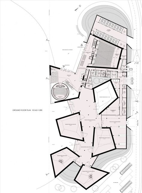 Centre for Promotion of Science / PIKASCH architecture studio Expo Plan Architecture, Drop Off Point Architecture, Research Centre Architecture Plan, Exhibition Architecture Plan, Exhibition Centre Plan, Research Centre Architecture, Experience Centre Design, Museum Plan Architecture Projects, Research Center Architecture