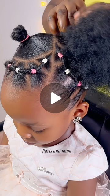 Paris Aminu on Instagram: "Afro ponytail hairstyle for baby girls #kidshairstyles   Music by @faveszn  . . #parisandmum" Toddler Black Girls Hairstyles Ponytails, Black Children’s Hairstyles, Girl Ponytail Hairstyles Kids Black, Lil Girl Ponytails Kid Hairstyles Black, Hairstyles For Lil Black Girls Kids, Cute Little Baby Girl Hairstyles Black, Baby Afro Hairstyles, Little Black Girls Ponytails Kid Hair, How To Style Baby Girl Hair