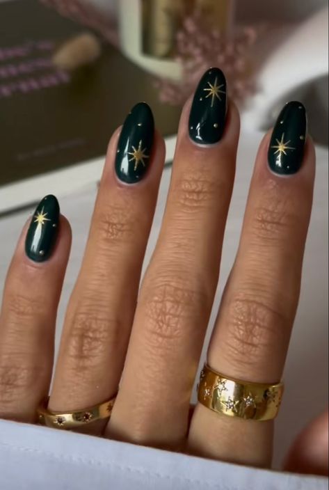 Pretty Nails Simple Acrylic, Starry Nails, Nails Star, Star Wars Aesthetic, Star Nail Designs, Navy Nails, December Nails, Witchy Nails, Nails Love