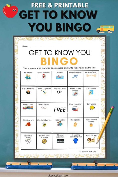 Paper Trail Design, Bingo For Kids, Get To Know You Activities, Bingo Template, Cvc Word Families, Trail Design, Spelling Rules, Back To School Art, Icebreaker Activities