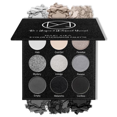 PRICES MAY VARY. 【Smokey Shadow】 MAKI YIKA smoky eyeshadow palette contains gray silver black white, matte and shiny 9 neutrals, whether applying single color or mixing multiple shades, the possibilities are endless. 【Create The Look You Want】From ultra-matte to shimmery metallic shades that match most skin tones. Create a shimmering smoky eye, gothic makeup, skull makeup, or vampire makeup, and wonder what amazing will happen in your hands, you must get one to use your creativity. 【Small & Port Silver Smoky Eye, Smokey Eyeshadow Palette, Smokey Eye Makeup Look, Grey Eyeshadow, Smoky Eyeshadow, Cute Eyeshadow Looks, Vampire Makeup, Black Smokey Eye, Smokey Eyeshadow