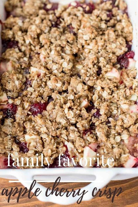 Apple Cherry Cobbler, Cherry Apple Crisp, Apple Cherry Crisp, Apple Cherry Pie, Cherry Crisp Recipe, Cherry Cobbler Recipe, Cherry Crisp, Crumb Recipe, Pie Fillings