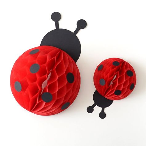 Ladybird honeycomb decoration Bug Decor, Ladybug Party Decorations, Miraculous Ladybug Party, Ladybug Baby Shower, Black Ladybug, Ladybug Decorations, Ladybug Birthday Party, Ladybug Theme, Honeycomb Decorations