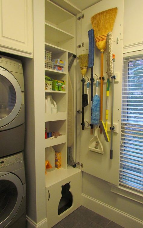 Hallway Pantry, Compact Laundry Room, Diy Laundry Room Storage, Washer Dryer Laundry Room, Stacked Laundry Room, Laundry Room Storage Shelves, Pantry Laundry Room, Compact Laundry, Small Laundry Room Organization