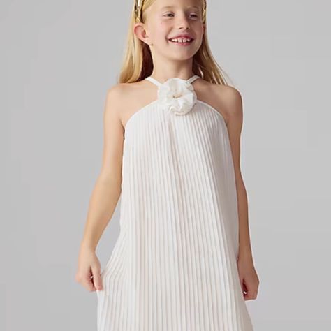 Girls' Rosette Halter-Neck Dress In Chiffon Ivory Size 10 ** Elastic Button Loop Is Broken** This Halter-Neck Style... (Dressed Up With A Sweet Rosette Detail) Is Perfect For Holiday Get-Togethers Or Her Role As A Flower Girl. 100% Polyester. Lined. Machine Wash. Halterneck Dress, Spring Summer Dress, Cream White, A Flower, Halter Neck, Neck Dress, Flower Girl, J Crew, Girls Dresses