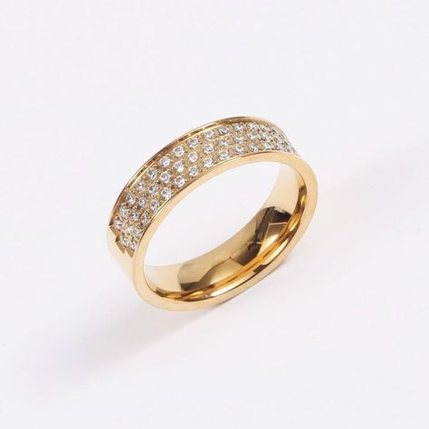 Three Layer Micro Pave Band Ring | Cubic Zirconia | 18K Gold Plated Material: Stainless Steel Colour: Gold Stone: Cubic Zirconia Type: Micro Pave Band Ring Size: 6/7/8 Weight: 0.030 kg (Approx.) Plating: 18K Gold Plating Features: Nickel/ Lead Free, Tarnish Free, Skin Friendly #ringsoftheday #18kgoldplatedrings #skinfriendlyjewellery #australianjewelry #trendyring Micro Pave Band, Pave Band, Trendy Ring, Gold Stone, Three Layer, Gold Plated Rings, Micro Pave, Gold Plating, Band Ring