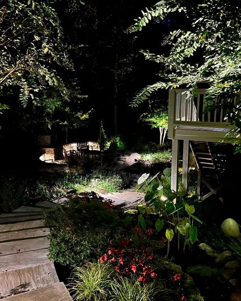 The Garden at Night - FineGardening In The Night Garden Aesthetic, Garden At Night Aesthetic, Night Garden Aesthetic, Gardens At Night, Bonfire Pit, Landscaping Lighting, Gardening Magazine, Bonfire Pits, Garden At Night