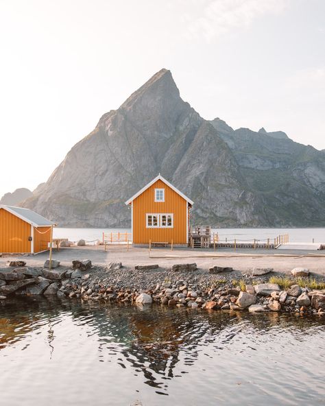 Lone Yellow House in Sakrisøy on the Lofoten Islands in Norway Norway Itinerary, Lofoten Islands Norway, Epic Photography, Fishing Cabin, Lofoten Islands, Norway Travel, Epic Photos, Photography Guide, Europe Summer