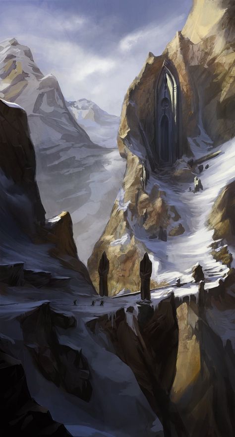 Journey through mountains Part II, Pawel Hordyniak on ArtStation Location Inspiration, 다크 판타지, Fantasy City, Fantasy Setting, Fantasy Places, Fantasy Art Landscapes, Fantasy Concept Art, Arte Fantasy, 판타지 아트