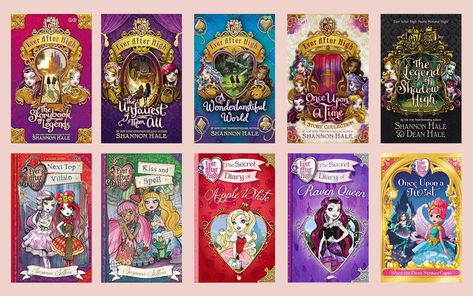 Ever After High Books in Order: Series List by Shannon Hale Ever After High Book Series, Bridgeton Books, Ever After High Toys, List Of Fairy Tales, Shannon Hale, Grafic Novel, Top Villains, Series List, Rhinestone Designs Templates