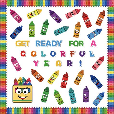 PRICES MAY VARY. WHAT YOU WILL GET: Introducing our back to school bulletin board set, a complete package designed to infuse your classroom with the vibrant essence of summer. This extensive collection boasts 77 pieces of crayon-themed decor, the package includes 12 styles of crayon cards (3 pieces of each style), 17 pieces of letters, 1 piece of crayon box cutout, 26 pieces of bulletin board borders. Easily meet your needs for different occasions. accompanied by 140 glue points for hassle-free Crayon Bulletin Board Preschool, Pencil Themed Classroom Decor, Crayon Classroom Theme Decor, Crayon Decor, Back To School Door Decorations, Bulletin Boards Back To School, Crayon Bulletin Boards, Crayon Classroom, Crayon Themed Classroom