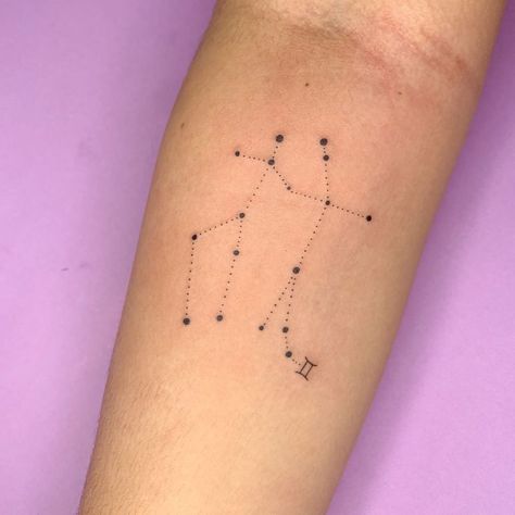 10 Best Gemini Constellation Tattoo Ideas You Have to See to Believe! | Outsons | Men's Fashion Tips And Style Guides Gemini Star Tattoo Zodiac Signs, Gemini Tattoo Sternum, Gemini Tattoo Star Constellation, Gemini Tattoo Ideas For Men, Gemini Wrist Tattoo, Gemini Tattoo For Men Zodiac, Constellation Tattoo Gemini, Gemini Constellation Tattoo Stars, Gemini Star Sign Tattoo