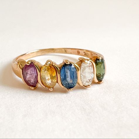 Multi Color Gemstone Vintage Ring 14k Yellow Gold Tourmaline Aquamarine Citrine Blue Sapphire All The Gemstone Are 4.8x3mm 2.8gm Size 10.25 Sizing Available With Fee Contact Us To Have It Added To The Price Before Checkout. Thank You For Visiting Our Shop! Visit Our Website Dmkjewelry.Com Also Follow Us On Instagram Https://Www.Instagram.Com/Dmkjewelryny/ Tag Zales, Blue Nile, Cartier, Tiffany & Co, Zoe Chicco, David Yurman, Mejuri, Ef Collection, Adinas, The Last Line, Missoma, Shashi, Stone And Strand, Nordstrom, Kay Jewelry, Jennifer, Sydney Evan White Gold Opal Ring, Stone Ring Design, Vintage Gold Rings, Multi Gemstone Ring, Kay Jewelry, Rainbow Rings, Opal Ring Gold, Vintage Diamond Rings, Gem Ring