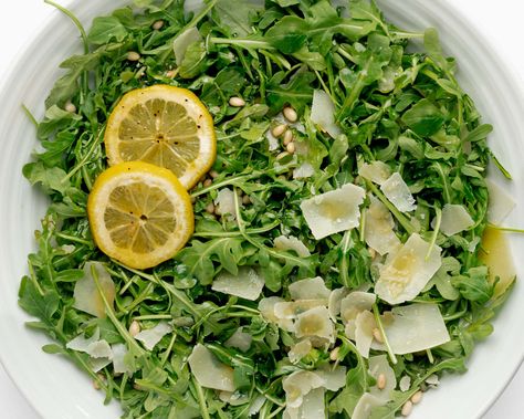 Arugula Salad with Parmesan (Best Rocket Salad) Recipe Rocket Salad Recipe, Parmesan Salad, Rocket Salad, Lemon Vinaigrette, Roasted Corn, Arugula Salad, Arugula, Balsamic Vinegar, Salad Recipe