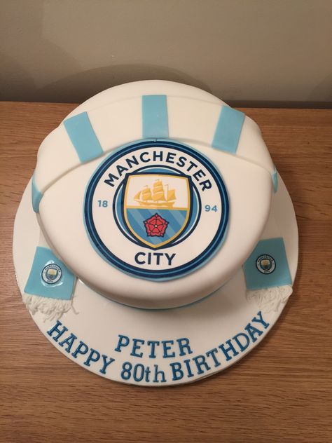 Manchester City Cookies, Manchester City Cake Ideas, Manchester City Cake, Football Cakes For Boys, 40th Birthday Centerpieces, Football Cakes, Soccer Birthday Cakes, Batman Birthday Cakes, Football Birthday Cake