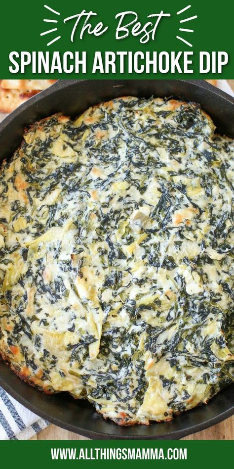 Spinach artichoke dip in a bowl Spinach Artichoke Dip Recipe Easy, Artichoke Dip Recipe Easy, The Best Spinach Artichoke Dip, Baked Spinach Dip, Spinach Artichoke Dip Easy, Baked Spinach Artichoke Dip, Vegan Spinach Artichoke Dip, Baked Dips, Baked Spinach