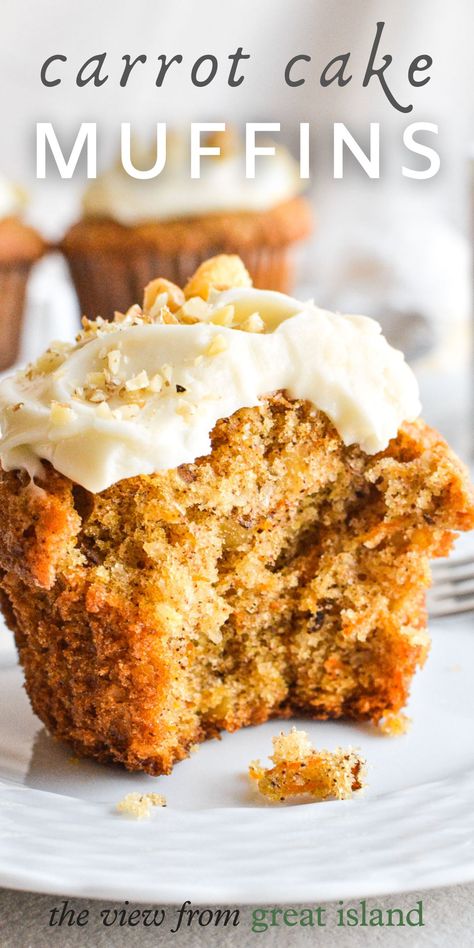 Muffins With Carrots, Carrot Cake Muffins With Cream Cheese, Carrot Spice Muffins, Carrot Cake Muffin Recipe, Spiced Carrot Cake, Carrot Muffin Recipe, Island Recipes, Yummy Fruit, Carrot Spice Cake