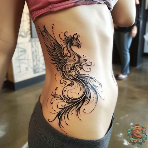 Phoenix Tattoo Feminine Thigh, Body Tattoos For Women, Phoenix Bird Tattoo, Watercolor Phoenix Tattoo, The Phoenix Bird, Phoenix Tattoo Feminine, Phoenix Bird Tattoos, Mythical Bird, Mythical Birds