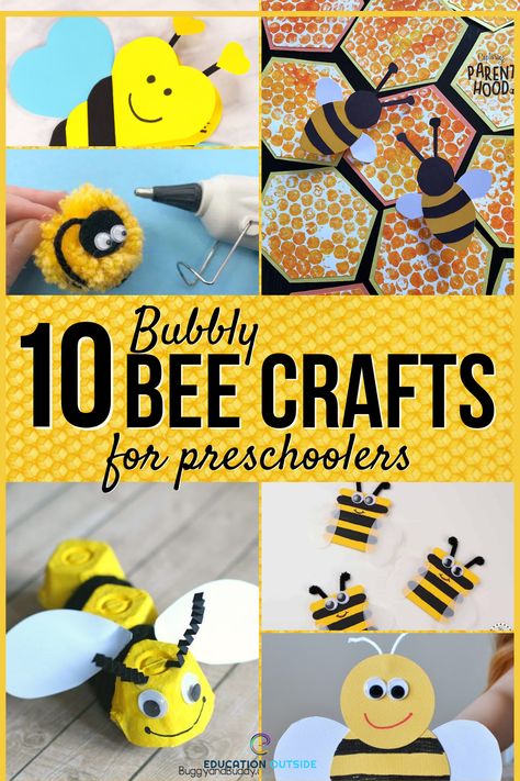 Bees are crucial in our environment. They are one of the best pollinators that help us have food on our table. Here are ten bee crafts to help children explore how amazing these animals are. Bee Attitudes Craft, Pre K Worksheets, Bee Crafts For Kids, Crafts For Preschoolers, Bee Photo, Social Emotional Skills, Heart Template, Bee Crafts, Emotional Skills