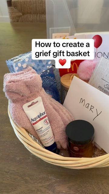 Lisa Jones on Instagram: "The items that provided a source of comfort during my grief. 🤍 #healing #grief" Sympathy Gift Basket For Loss, Sorry For Your Loss Gifts Basket, Sympathy Basket Ideas For Loss, Sympathy Basket, Sorry For Your Loss, September 16, Care Package, Gift Baskets, Healing