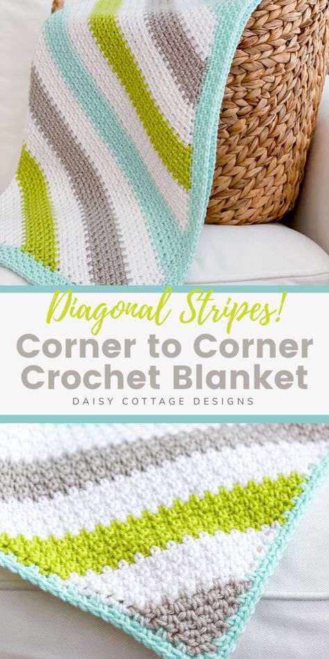 Use this corner to corner crochet blanket pattern to create a gorgeous crochet blanket. This free crochet pattern includes a video tutorial. It’s a great crochet pattern for beginners! #c2cbabyblanket #crochetbabyblanket #crochetstitch #beginnercrochet Moss Stitch C2c Blanket, Crochet C2c Moss Stitch Blanket, Corner To Corner Moss Stitch Crochet, Different C2c Crochet Stitches, C2c Moss Stitch Crochet Pattern Free, Corner To Corner Blanket Pattern, Corner To Corner Baby Blanket Crochet, C2c Moss Stitch Blanket, Free Crochet Borders For Blankets