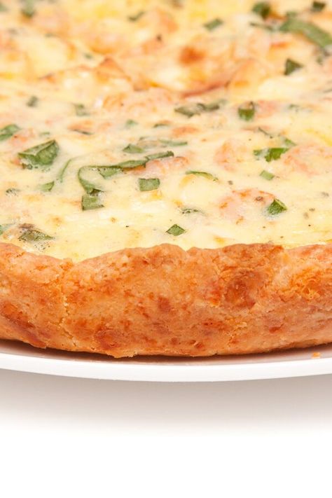 Red Lobster's Shrimp Quiche - Made with rock shrimp, fresh mushrooms, green onion, butter or margarine, eggs, half and half, salt, water, dry mustard, mozzarella cheese, pie shells | CDKitchen.com Shrimp Pie, Shrimp Quiche, Seafood Quiche, Red Lobster Shrimp, Shrimp Stuffed Mushrooms, Onion Butter, Red Lobsters, Rock Shrimp, Shrimp And Eggs