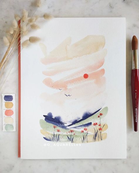 Drawing Ideas Watercolor, Small Drawing Ideas, Watercolor Realistic, Watercolor Painting Ideas, Watercolour Landscapes, Ideas Watercolor, Small Drawing, Scar Tattoo, Watercolor Workshop