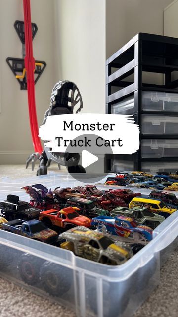 Melissa Kate on Instagram: "Follow and comment "TRUCKS" for a link! Scrapbook bins for monster trucks?! 🤯 That's right.. and they fit perfectly 🙌 So if you have a house like mine that's filled with trucks, this is the easiest way to store and display them!! I'll also share where I get these in my stories. Follow @bymelissakate for more fun ideas 🚗 . . . . . #playroom #kidsroom #kidsbedroom #kidsbedroomdecor #kidsroomchallenge #kidsinspo #kidsplayroom #kidsplayarea  #toddlermom #toddlerplay #boymom #toddlergiftideas #momsofinstagram #momtips #toddler #kids #toddlersofinstagram #toddlerfun #boymoms #boymama #boys #viralvideo #momblogger #motherhood #dadlife #monstertrucks #monsterjam #hotwheels #dadlife #crafts #storage" Monster Jam Toy Storage, Monster Truck Display Shelf Boy Rooms, Monster Truck Storage Ideas Diy, Diy Monster Truck Storage, Hotwheels Room Bedrooms, Monster Truck Playroom, Monster Truck Bedroom Decor, Monster Truck Shelves, Monster Jam Truck Storage