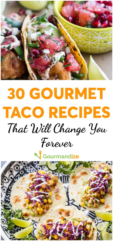 Elevate your taco game to an art, with these incredible taco recipes that will rock your world.  #tacos #tacorecipes #gourmettacos #gourmettacorecipes #easytacorecipes #besttacorecipes Essen, Amazing Taco Recipes, Fancy Taco Party, Fall Inspired Tacos, Twist On Tacos, Creative Taco Recipes, Different Tacos Ideas, Street Taco Ideas, Delicious Taco Recipes