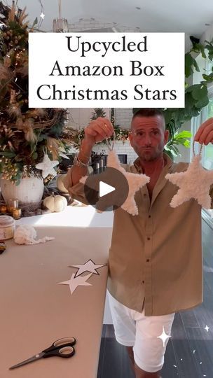 Christmas Tree Stars Theme, Star Tree Topper Diy, Christmas Star Crafts, Rustic Christmas Crafts, Dave Koz, Crochet Christmas Garland, Diy Tree Topper, Diy Christmas Star, Yarn Trees