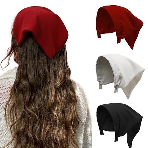 Amazon.com : HAIMEIKANG Floral Headbands for Women Boho Hair Bandanas Scarf Triangle Kerchief Solid Color Hair Bands Vintage Head Scarf(Black+White+Wine Red) : Beauty & Personal Care Kerchief Headband, Hair Bandanas, Vintage Head Scarf, Kerchief Hair, Solid Color Hair, Triangle Hair, Boho Hair, Bandana Headband, Bandana Hairstyles