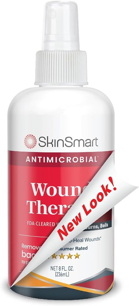 SkinSmart Antimicrobial Wound Therapy, Hypochlorous Acid Safely Removes Bacteria so Wounds Can Heal, 8 Ounce Clear Spray Hypochlorous Acid, Itchy Rash, Wound Care, Easy Science, Post Op, Damaged Skin, Beauty Health, Spray, Healing