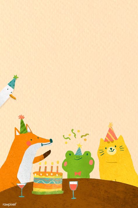 Animal doodle birthday celebration vector | premium image by rawpixel.com #vector #vectoart #digitalpainting #digitalartist #garphicdesign #sketch #digitaldrawing #doodle #illustrator #digitalillustration #modernart Frog Birthday, Doodle Frame, Doodle Frames, Birthday Illustration, Animal Doodles, Celebration Birthday, Personal Celebration, Colorful Birthday, Birthday Gif