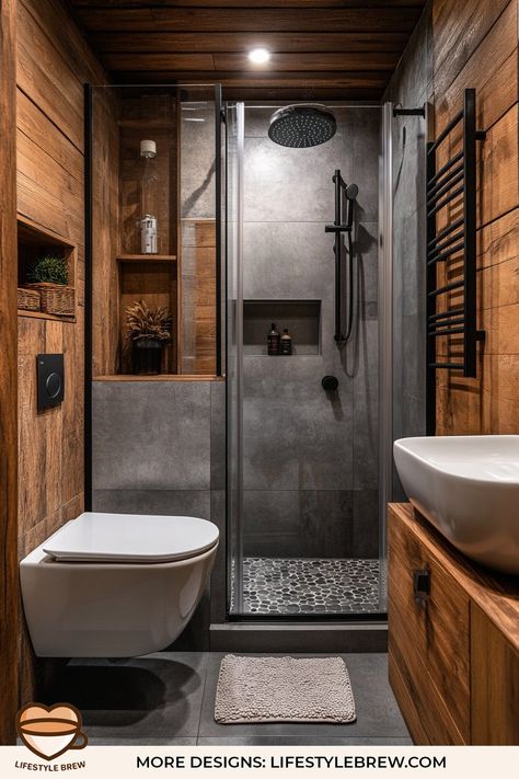 Industrial Sytle Bathroom Ideas - LifeStyle Brew Industrial Style Bathroom Ideas, Small Industrial Bathroom, Dream Bathroom Luxury, House Bathroom Ideas, Bathroom Ideas For Small Spaces, Minimalist Toilets, Tiny House Bathroom Ideas, Modern Bathroom Ideas, Camp House