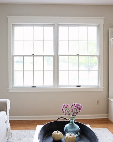 Craftsman Trim Window, Window Molding Trim, Diy Window Trim, Craftsman Trim, Interior Window Trim, Trim Ideas, Window Molding, Shiplap Accent Wall, Diy Shiplap