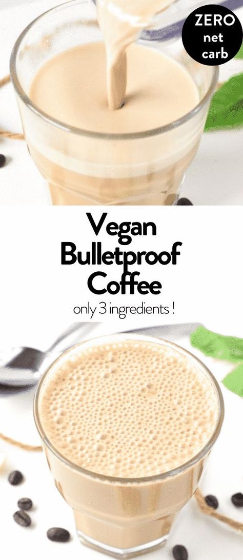 Mct Oil Coffee Recipe, Mct Oil Coffee, Vegan Bulletproof Coffee, Mct Oil Recipes, Quick Clean Eating Recipes, Healthy Coffee Drinks, Bulletproof Coffee Recipe, Cacao Butter, Butter Coffee