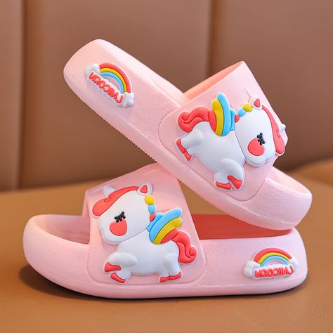 Summer Kids Home Shoes Flip Flops Baby Girls Slippers for Children Cartoon Unicorn Bathroom Antislip Unicorn Bathroom, Girls Slippers, Shoes Flip Flops, Shower Slippers, Ergonomic Baby Carrier, Whimsical Accessories, Girls Flip Flops, Summer Cartoon