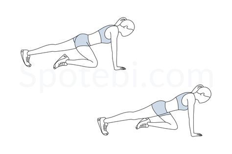 Mountain climbers exercise guide with instructions, calories burned and muscles worked. Learn proper form, discover all health benefits and choose a workout. http://www.spotebi.com/exercise-guide/mountain-climbers/ Spiderman Plank, Mountain Climber Exercise, Plank Hip Dips, Hip Flexor Exercises, Oblique Workout, Back Fat Workout, Abs Workout Video, Hips Dips, Calories Burned