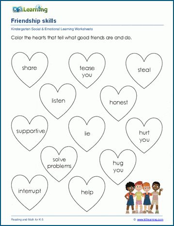 Exercises for building friendships and resolving conflict. Free | Social & emotional | Worksheets | Kindergarten | Printable Getting Along With Others Worksheets, Building Relationships Activities Preschool, Friendship For Preschool, Social Emotional Learning Preschool Free Printables, Friendship Worksheets For Kindergarten, Friendship Worksheets For Kids, Social Emotional Learning Activities Free Printables, Kindness Worksheets For Kids, Social Emotional Worksheets