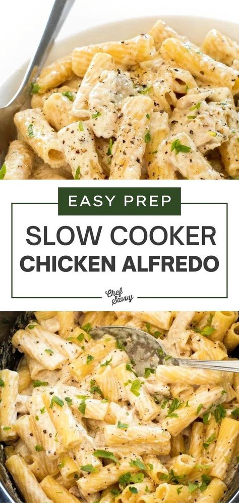 All Day Chicken Crock Pot Recipes, Chicken Alfredo Pasta Crockpot, Crock Pot Chicken Alfredo Pasta, Crock Pot Chicken Pasta Recipes, Crockpot Chicken Alfredo Easy, Crock Pot Cooking Chicken, Easy Crockpot Chicken Alfredo Recipe, Slow Cooker Alfredo, Crock Pot Chicken Alfredo