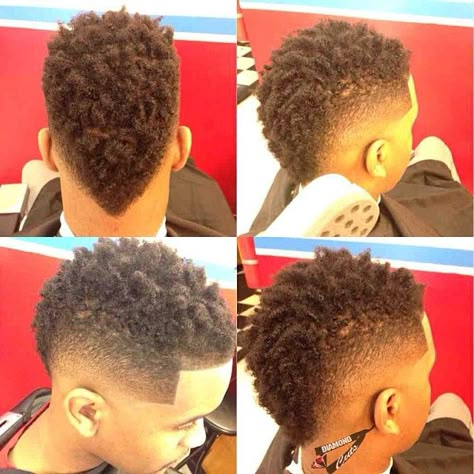 faded-mohawk-hairstyles-4 1st Haircut, Boys Curly Haircuts, Boy Hair Cuts, Boys Haircut Styles, Black Boys Haircuts, Mohawk Haircut, Toddler Haircuts, Mens Hairstyles Fade