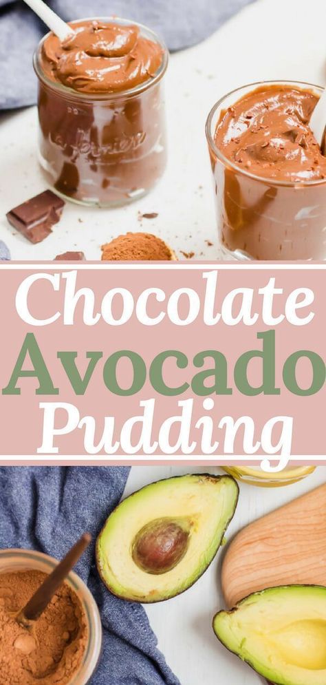 Chocolate Avocado Pudding, Vegan Pudding, Avocado Dessert, Avocado Mousse, Avocado Chocolate Pudding, Avocado Pudding, Chocolate Avocado, Avocado Chocolate, Avocado Salat