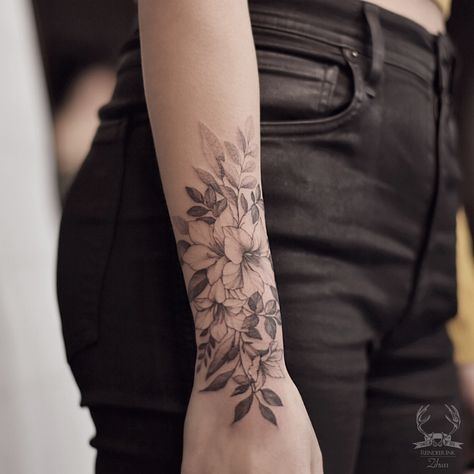 White Flower Tattoos, Black And White Flower Tattoo, 30 Tattoo, Flower Tattoo Drawings, Floral Tattoos, Beautiful Flower Tattoos, Tato Lengan, Tattoo Zeichnungen, Floral Tattoo Design