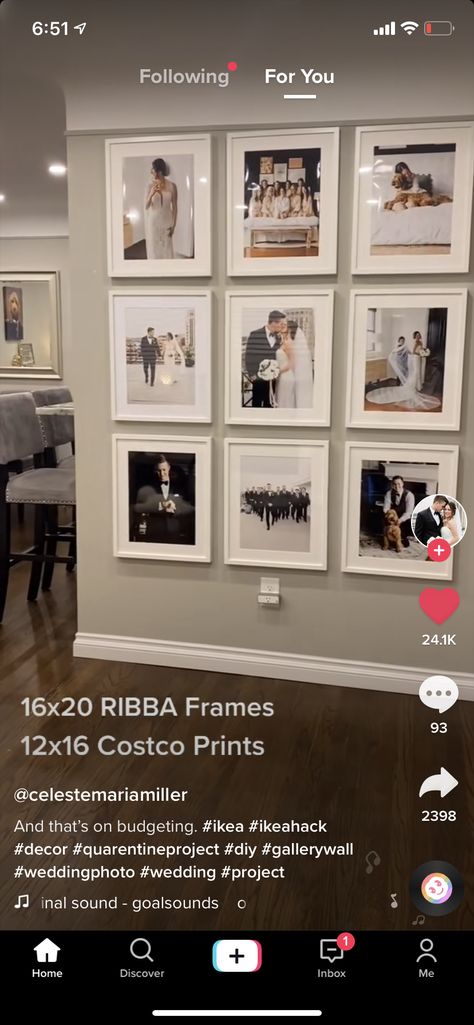 Ikea Gallery Wall, Wedding Picture Walls, Wedding Photo Walls, Photo Wall Display, Wedding Photo Display, Picture Gallery Wall, Family Photo Wall, Photo Wall Decor, Photo Wall Gallery