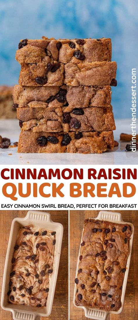 Raisin Bran Bread, Cinnamon Raisin Brioche Bread, Oatmeal Raisin Muffins Moist, Cinnamon Rasin Bread, Cinnamon Raisin Quick Bread, Raisin Quick Bread, Raisin Banana Bread, Cinnamon Dessert Recipes, Dessert Recipes Easy Quick