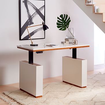 Modern Home Office For Women, Diy Standing Desk, Study Fashion, Space Desk, Standing Desk Office, Office Decorating, Luxury Office, Stand Up Desk, Stand Desk