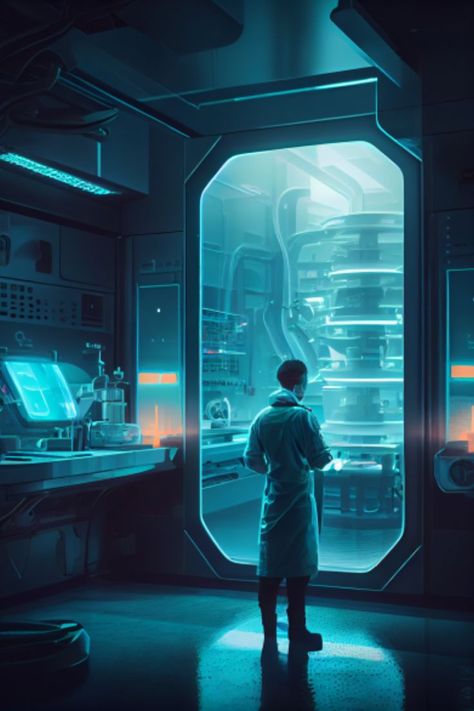 Sci Fi Laboratory Concept Art, Futuristic Laboratory, Futuristic Lab, Sci Fi Laboratory, Science Lab, Mad Scientist, Black Women Art, Fantasy World, Advanced Technology