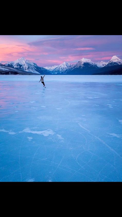 Frozen Lake Skating, Ice Skating Tattoo, Lake Ice Skating, Ice Skating Painting, Skating On Lake, Winter Skating, Winter Lodge, Ice Lake, Mini Toile