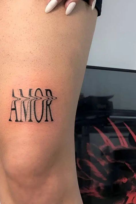 20 Clever And Charming Word Tattoo Ideas Distorted Word Tattoo, Chaos Tattoo Words, Idgaf Tattoo, Control Tattoo, Muse Tattoo, 2003 Tattoo, Typographic Tattoo, Chaos Tattoo, Fear Tattoo