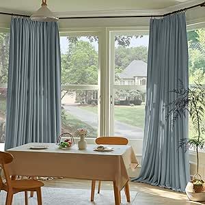 Room Darkening Thick Velvet Pleated Curtains 120 Inches Long, Thermal Insulated Pinch Pleated Drapes Curtains with Hooks for Patio Door Bedroom Living Room (Dusty Blue, 1 Panel, 52" W x 120" L) Pinch Pleated Drapes, Pinch Pleated Curtains, Curtains With Hooks, Curtains Room, Pinch Pleat Drape, Door Bedroom, Pleated Drapes, Pinch Pleat Curtains, Curtain Room